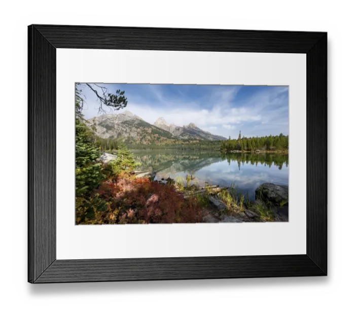 Framed Print : Reflection in Taggart Lake, view of the Teton Range