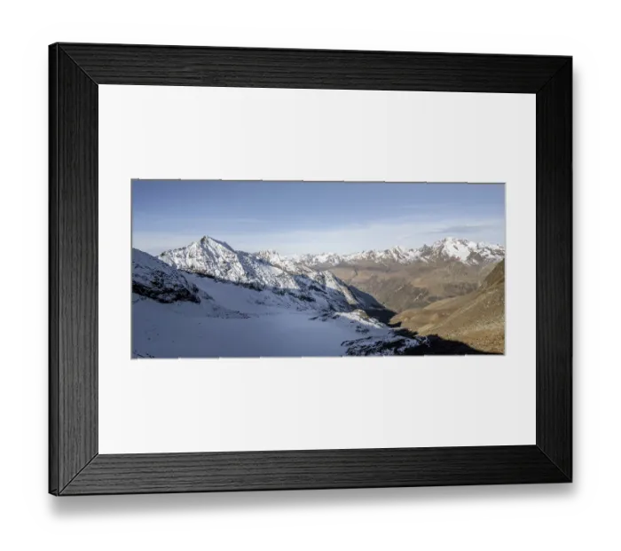 Framed Print : Mountain panorama in autumn with Spiegelferner glacier