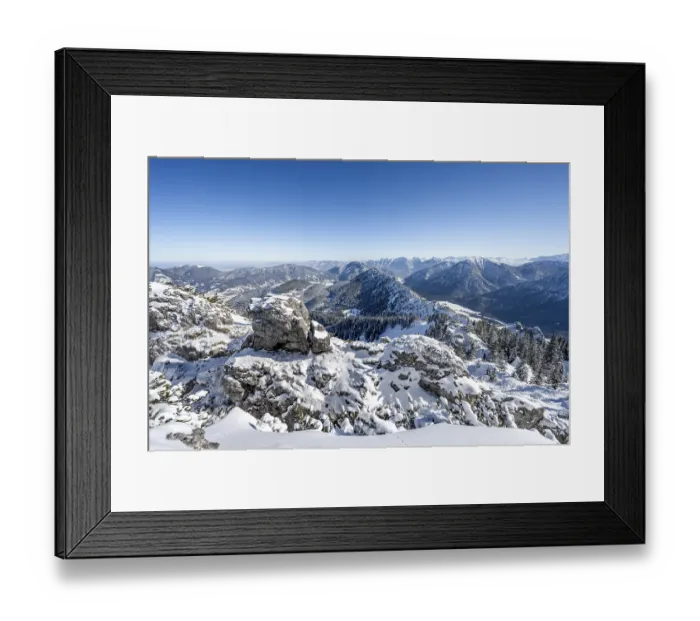Framed Print : Snow-covered mountain landscape