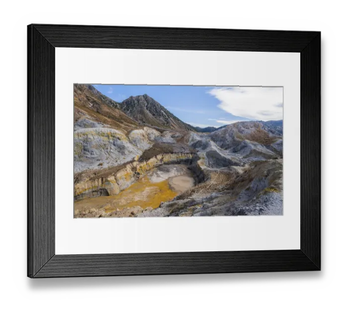 Framed Print : Caldera volcano with pumice fields