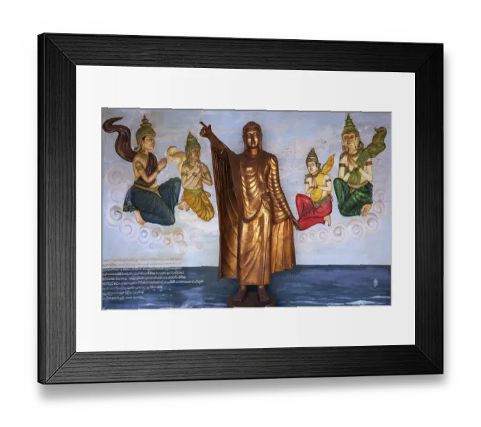 Framed Print : Bronze Buddha statue, Standing Buddha