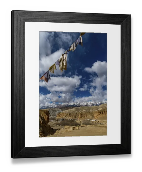 Framed Print : Tibetan praying flags, Garphu, Kingdom of Mustang