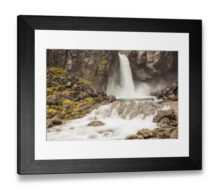 Framed Print : Folaldafoss Waterfall, Berufkordur