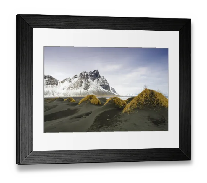 Framed Print : Black lava beach, Mount Vestrahorn Framed Print : Black lava beach, Mount Vestrahorn