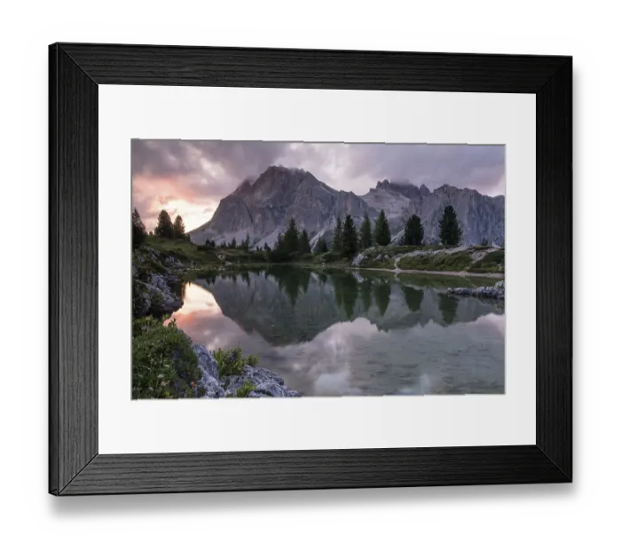 Framed Print : Lake Lago de Limides and Lagazuoi