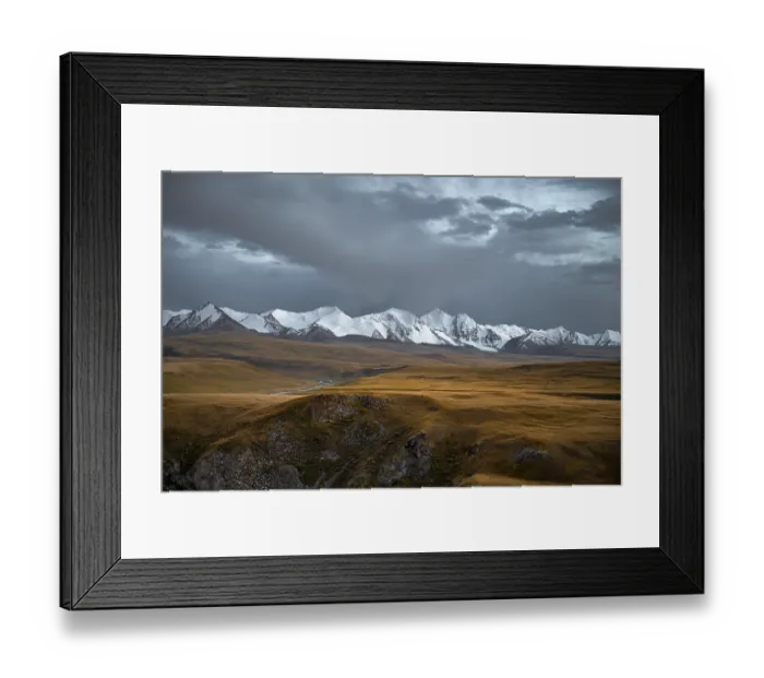 Framed Print : Glaciated and snow-capped mountains