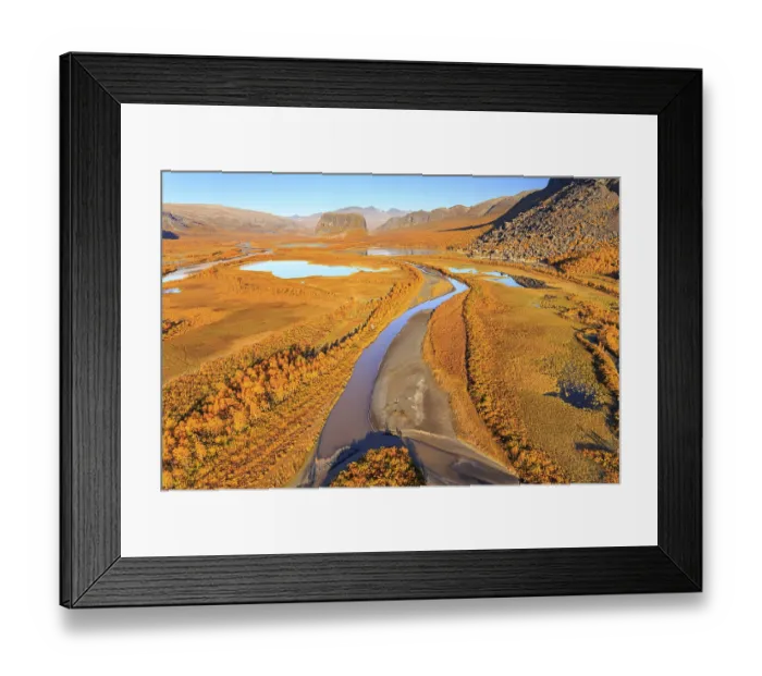 Framed Print : Lake, river, river delta, autumn colours