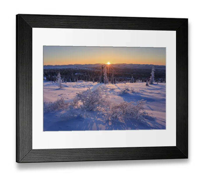 Framed Print : Winter mountain landscape, sunrise Framed Print : Winter mountain landscape, sunrise