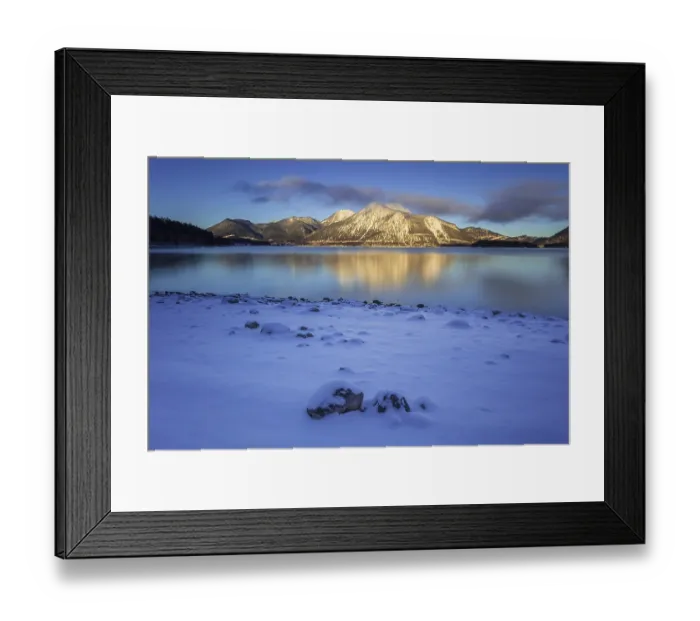 Framed Print : Morning light, sunrise, mountain lake