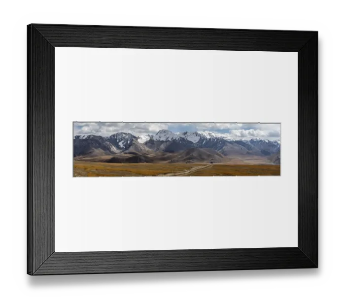 Framed Print : High mountains, glaciated and snow-covered peaks