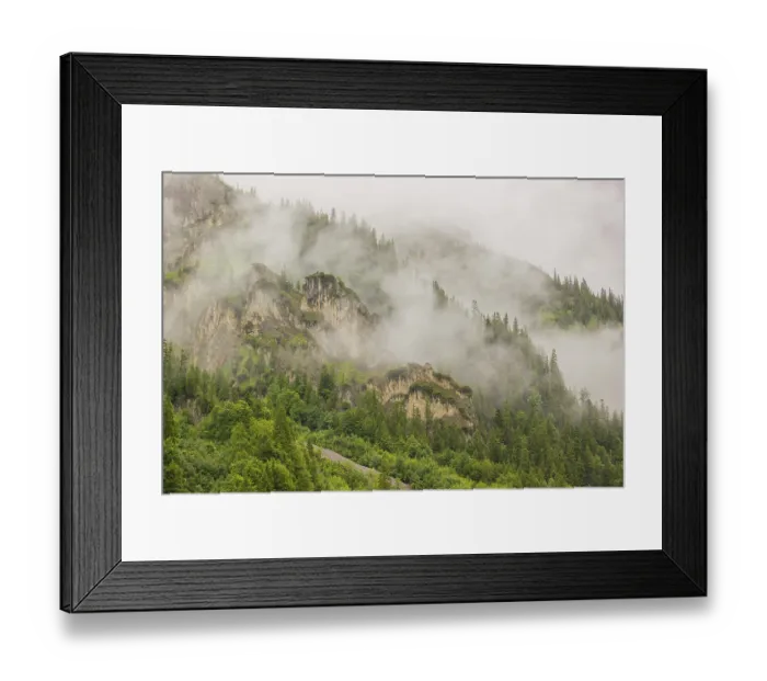 Framed Print : Wisps of mist cover the Karwendel mountains in the Grosser Ahornboden nature reserve