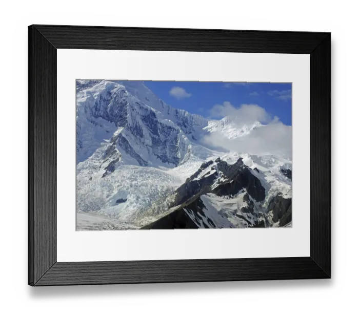 Framed Print : Mountains and huge glaciers, flying picture