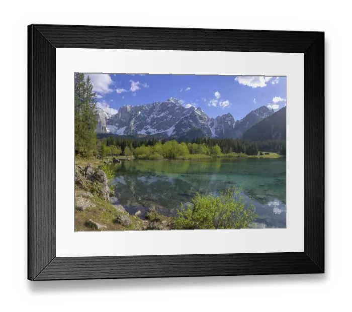 Framed Print : Lago Fusine and the Mangart mountain range Framed Print : Lago Fusine and the Mangart mountain range