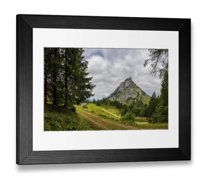 Framed Print : Schartenalm with view of the Sparber Framed Print : Schartenalm with view of the Sparber