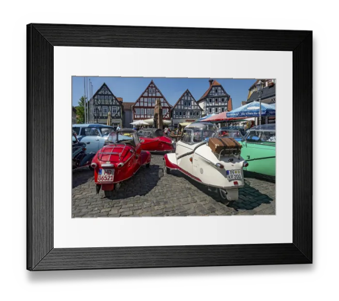 Framed Print : Vintage Messerschmitt FMR cabin scooter
