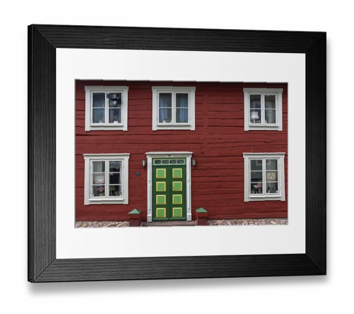 Framed Print : Typical red wooden house, Smaland, Sweden, Europe