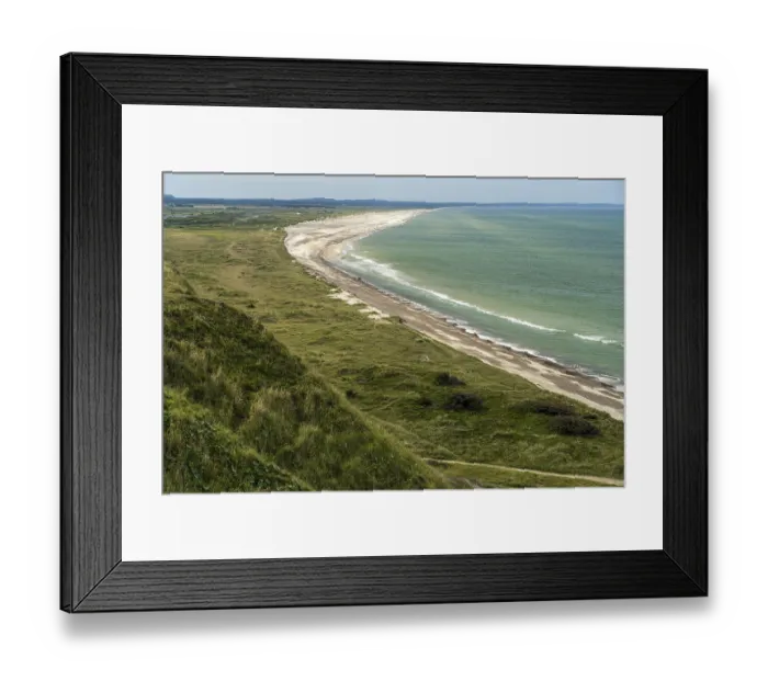 Framed Print : The Groenne beach and Svinklovene dunes at Jammer Bay