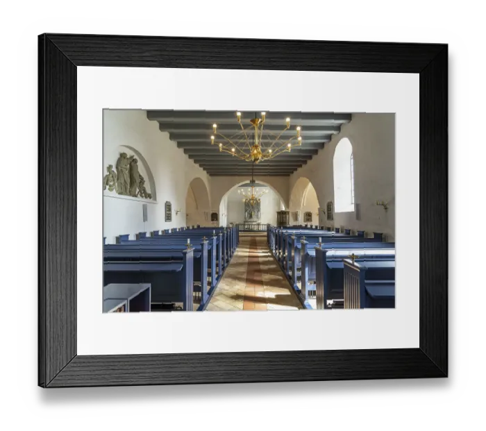 Framed Print : Interior of Selde Church in Selde