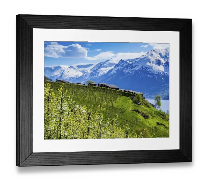 Framed Print : View of snow-covered mountains Framed Print : View of snow-covered mountains