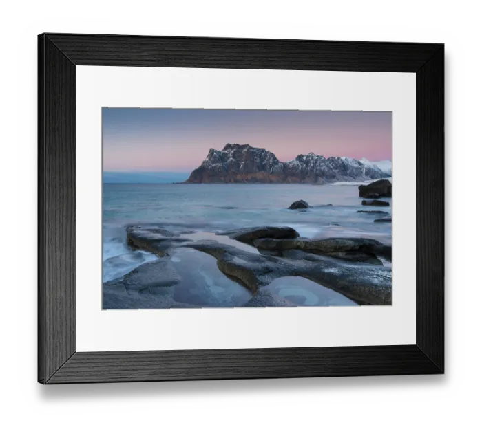 Framed Print : Coast in the evening, Uttakleiv