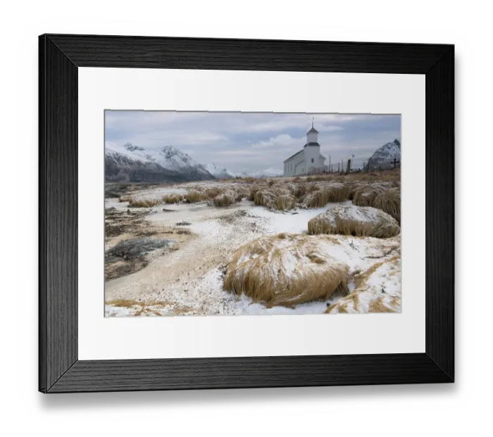 Framed Print : Church, Gimsoy, Lofoten, Norway, Europe