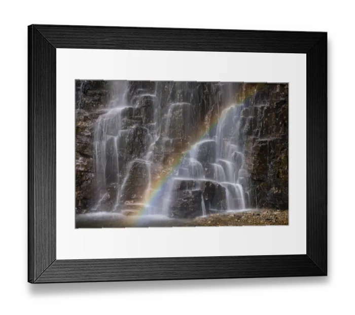 Framed Print : Storulfossen Waterfall with Rainbow