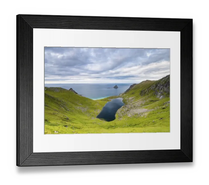 Framed Print : Lake Otervikvatnet near Bleik, Andoya Island