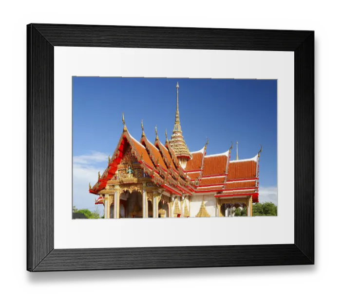 Framed Print : Ornate roof of the pagoda, Wat Chalong temple