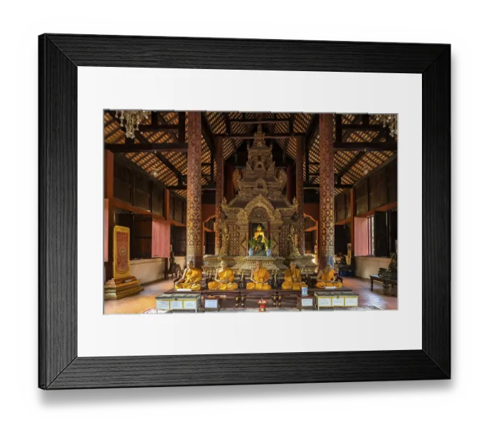 Framed Print : Wax figures of deceased monks in the Buddhist temple complex Wat Phra Singh