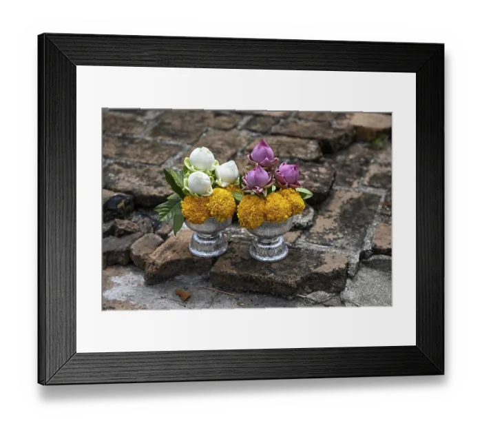 Framed Print : Offerings in front of the reclining Buddha