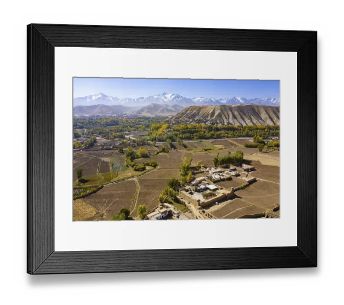 Framed Print : Aerial of the great buddhas in Bamyan Framed Print : Aerial of the great buddhas in Bamyan