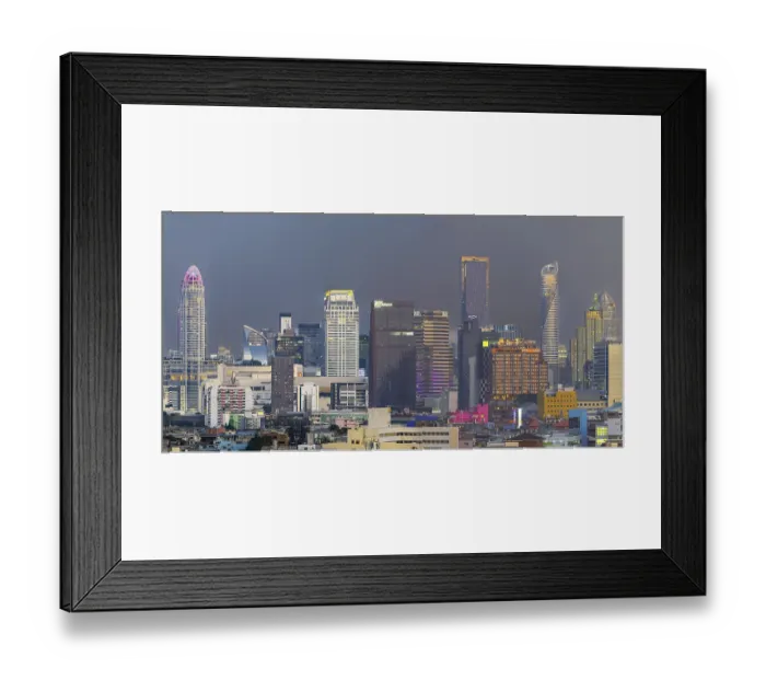 Framed Print : Panorama from Golden Mount, skyline of Bangkok
