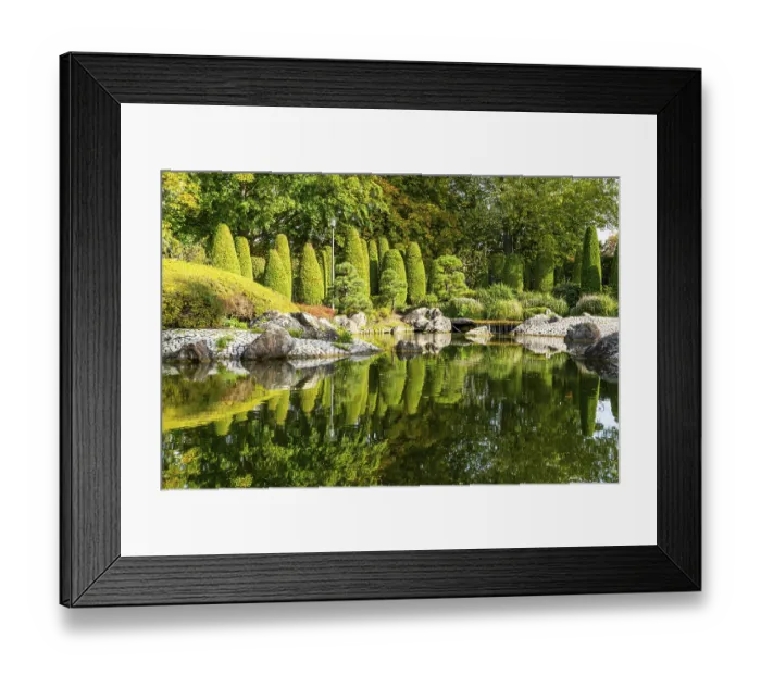 Framed Print : Japanese garden in the Rhine meadows