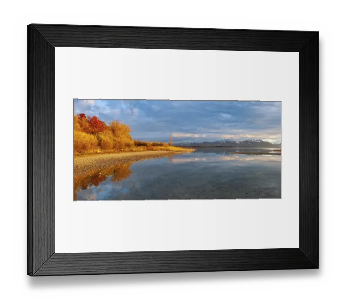 Framed Print : Untouched shore of Lake Chiemsee in autumn