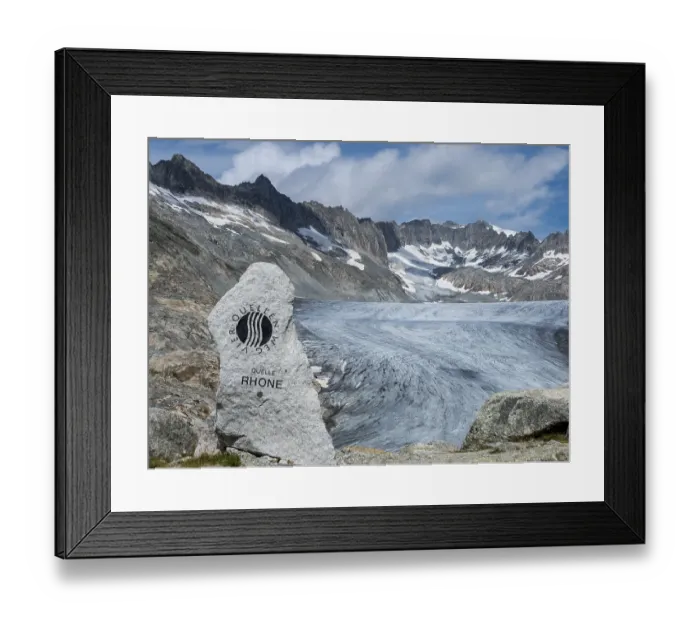 Framed Print : Monument above the Rhone glacier
