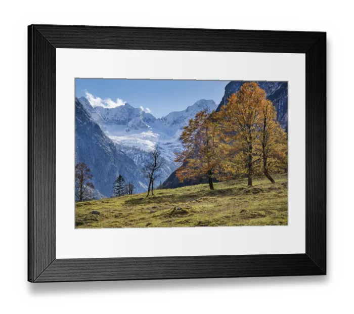 Framed Print : Autumn landscape in the Risstal at the Grossen Ahornboden
