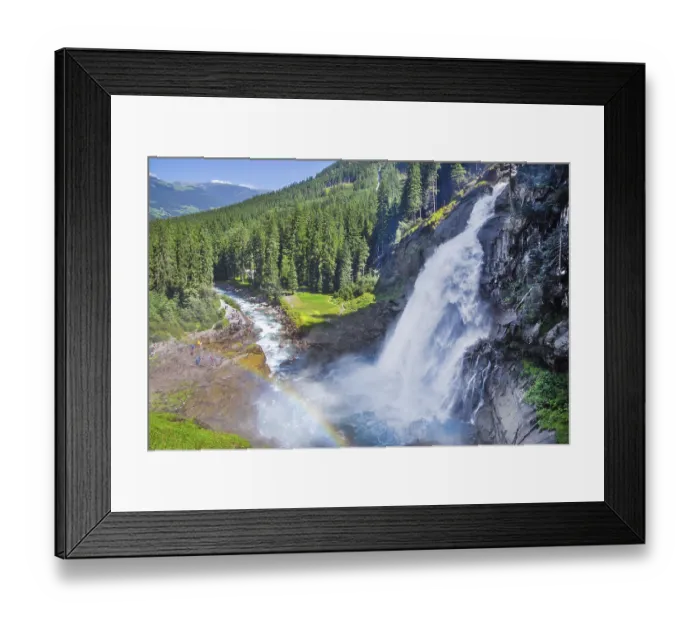 Framed Print : Krimml Waterfalls, the highest in Austria with a drop of 385 metres