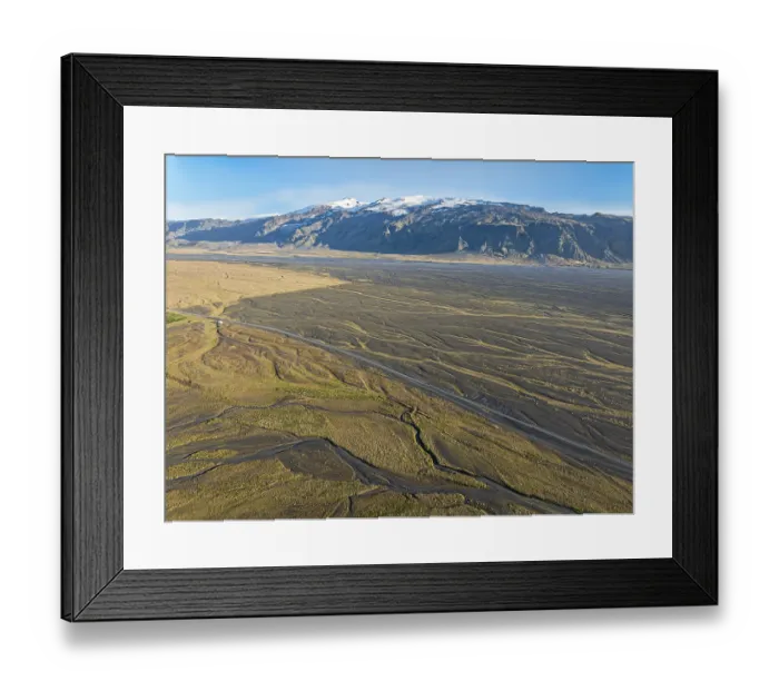 Framed Print : Wide valley of the Markarfljot river
