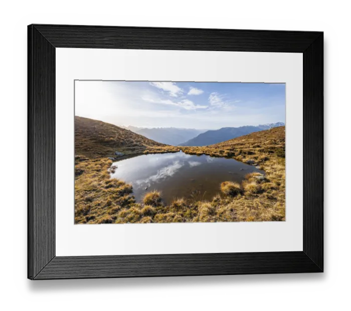 Framed Print : Small mountain lake on the Krahberg