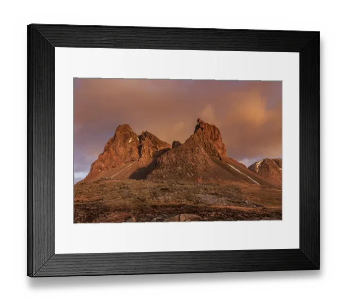 Framed Print : Morning light and clouds over steep mountains and rocks Framed Print : Morning light and clouds over steep mountains and rocks