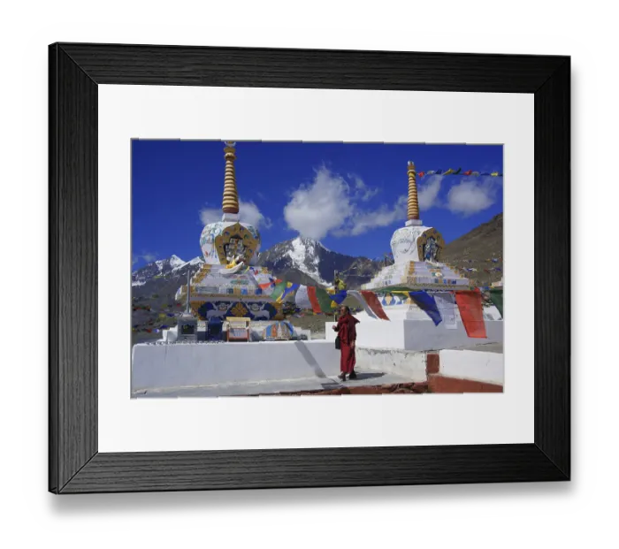 Framed Print : Stupa, temple, monk, religion, Spiti