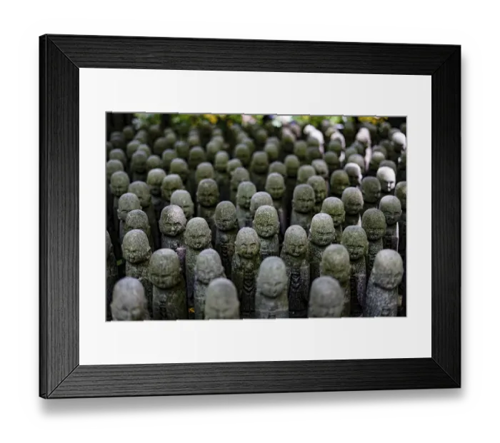 Framed Print : Many Jizos image. Shooting Location: Kamakura City