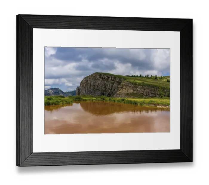 Framed Print : Small mountain lake in the Swiss Alps