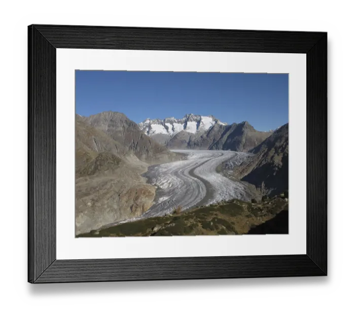 Framed Print : Curved Aletsch Glacier, Unesco World Heritage Site