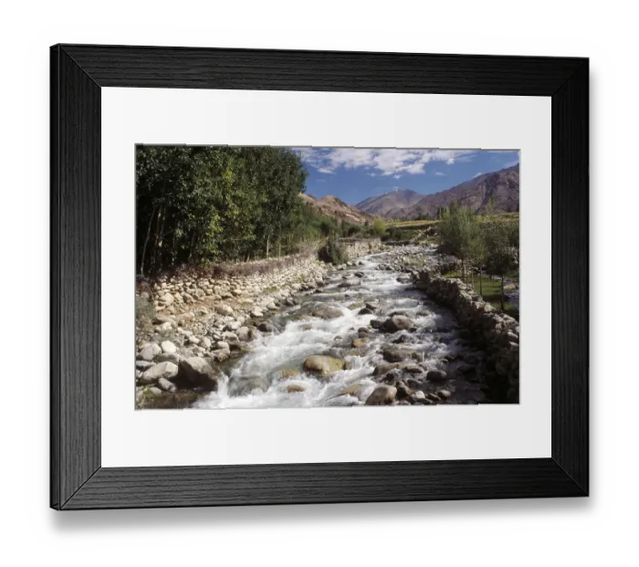 Framed Print : Flow of river water, phiyang, ladakh