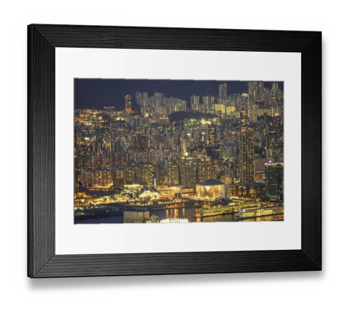 Framed Print : Hong Kong night view seen from Victoria Peak