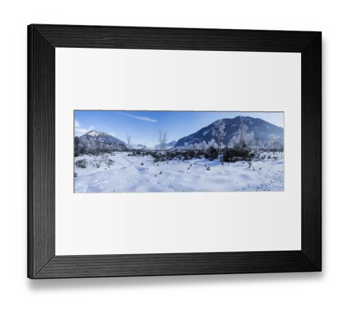 Framed Print : Winter landscape, Puergschachen Moor in winter Framed Print : Winter landscape, Puergschachen Moor in winter