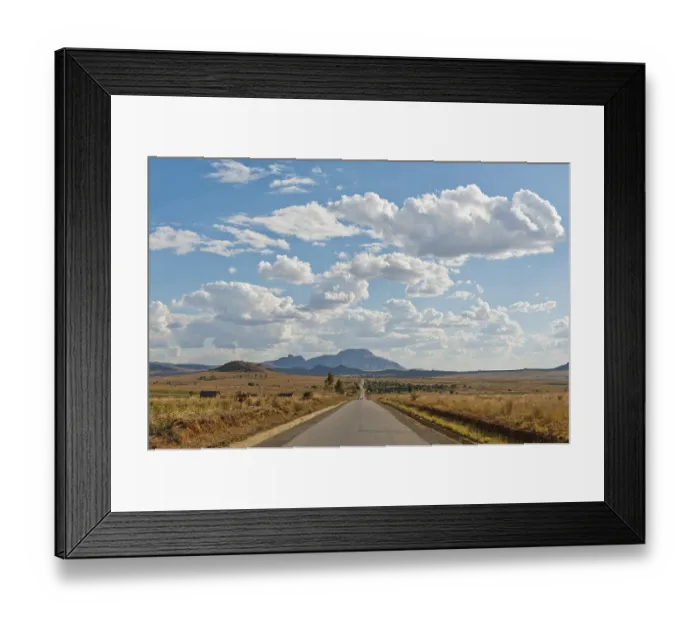 Framed Print : Long straight road, vast arid landscape Framed Print : Long straight road, vast arid landscape
