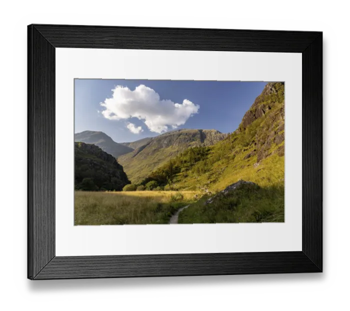 Framed Print : Hiking trail in the high valley
