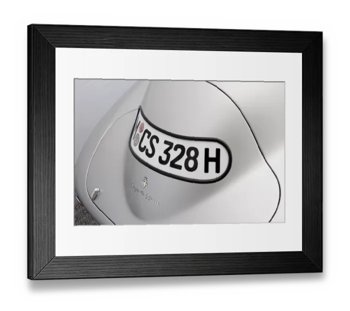 Framed Print : Detail of the trunk, BMW 328 Coupe